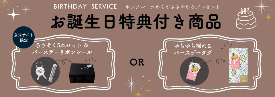 ホシフルーツ公式ショップ限定_お誕生日無料特典付きのスイーツ