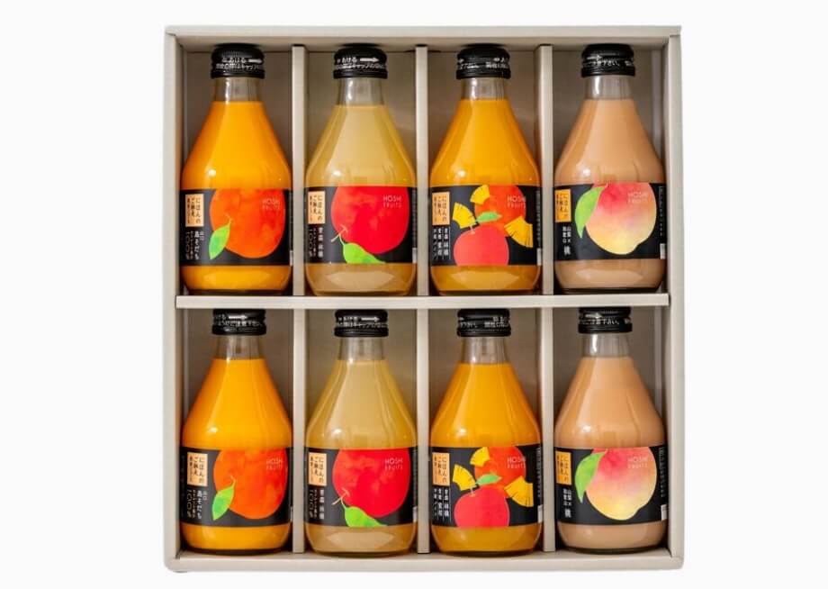 結婚祝いのお返し・内祝いにおしゃれなお菓子・旬のフルーツ_ホシフルーツ_国産果汁を使用したフルーツジュース。