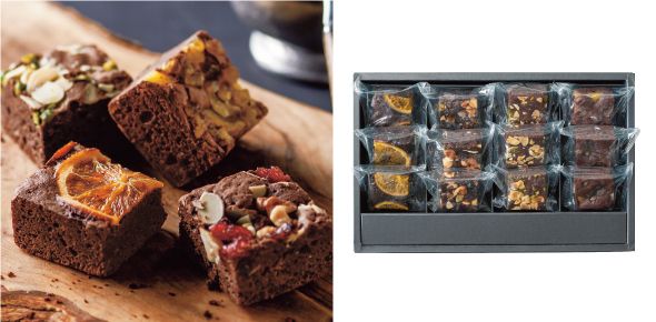 結婚祝いのお返し・内祝いにおしゃれなお菓子・旬のフルーツ_ホシフルーツ_手土産品評会で入選したブラウニー。