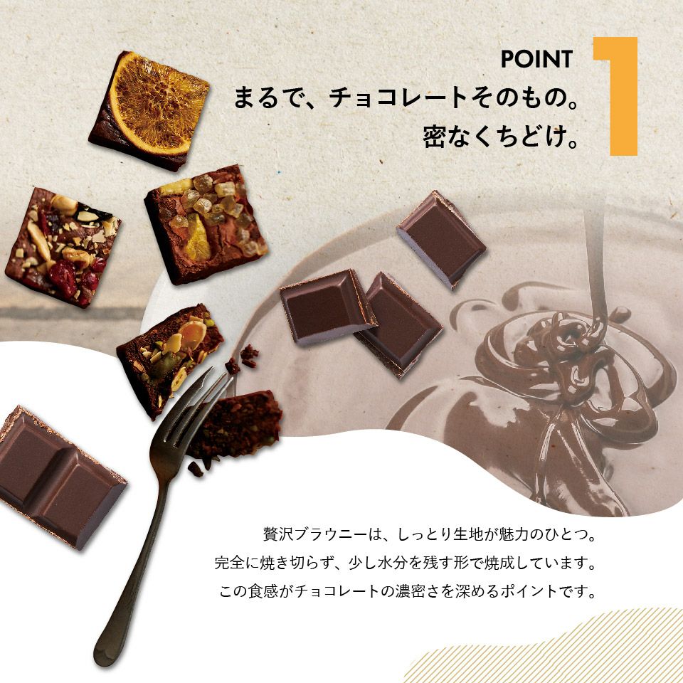 まるで、チョコレートそのもの。密なくちどけ_ホシフルーツ_ナッツとドライフルーツの 贅沢ブラウニー6個