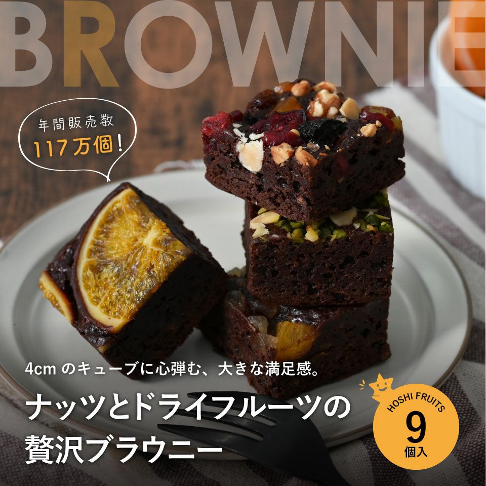 ホシフルーツ ナッツとドライフルーツの贅沢ブラウニー9個