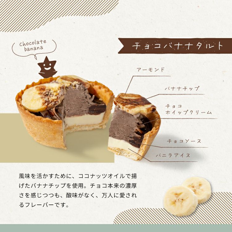 チョコバナナのアイスクリームタルト_ホシフルーツ_星のアイスクリームタルト7個