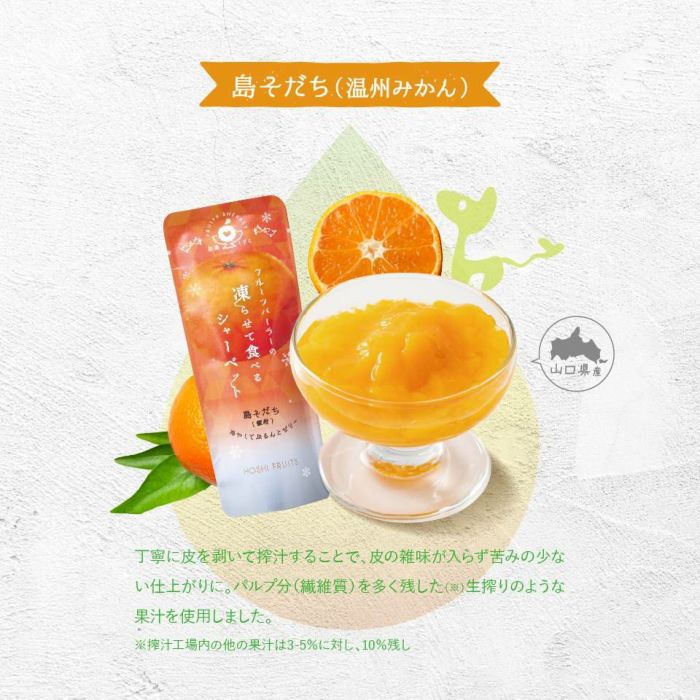 島そだち果汁を使用したゼリー