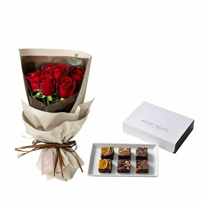 送料込】フリルブーケ ルージュ＆贅沢ブラウニー6個《NBDB-R8》｜公式