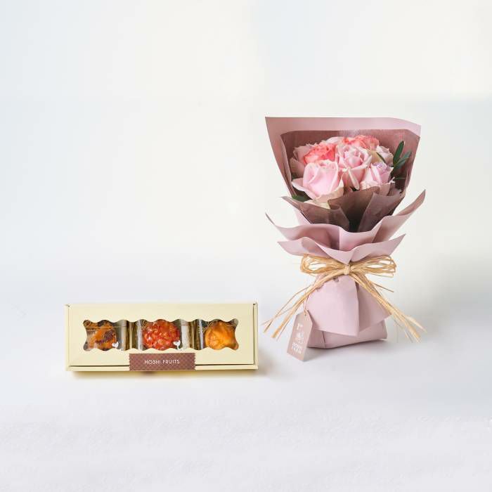 ホシファーム　フリルブーケ　スイート８本＆ホシフルーツ　煌めき果実のカップケーキ３個