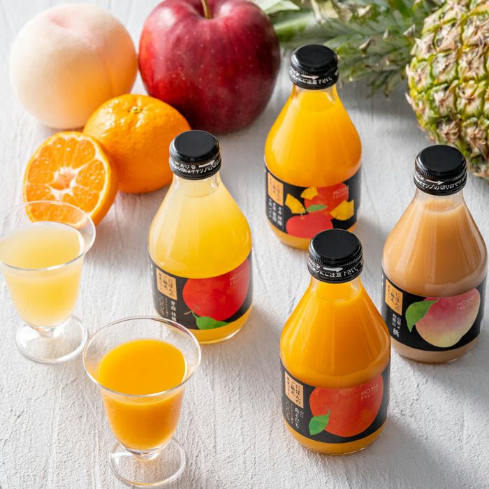 ホシフルーツ 桃やリンゴ、みかんやパインのジュース_ホシフルーツ にほんのご馳走果実ジュース 6本