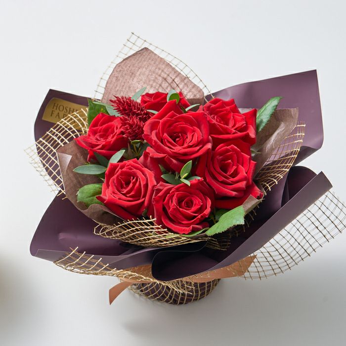 ホシフルーツ_メロンと薔薇のギフトセット_花と実の極み きらら星　静岡県産アールスメロン＆そのまま飾れる薔薇アレンジメントルージュ