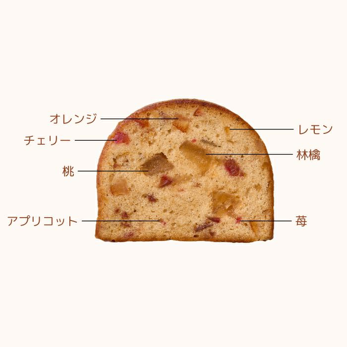 断面フルーツ_望月シェフ×ホシフルーツ　７種のフルーツが詰まった「デザートパウンドケーキ」＜バラ売り＞