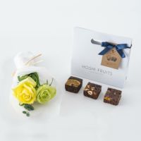 薔薇のミニブーケ　パッション２本＆ホシフルーツ贅沢ブラウニー３個入